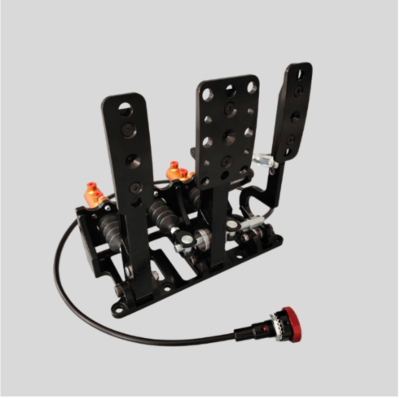 Pedal box PBX-F3 floor mounted 3 pedals clutch brake throttle black anodize